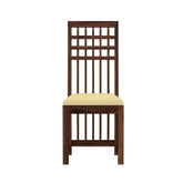 Amer Solid Sheesham Wood High Back Chair With Cushioned Seat (Walnut Finish)
